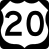 Description: U.S. Highway 20 route marker