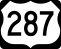 Description: U.S. Highway 287 route marker